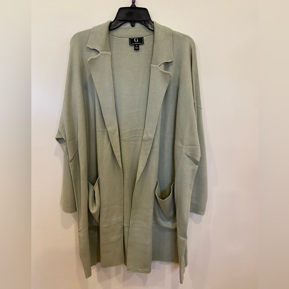 G By Giuliana Cardigan Open Front Olive Green 3XP NWOT - Picture 2 of 9